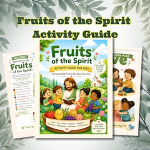 Fruits of the Spirit Activity Book for Kids | Christian Homeschool Bible Study | Faith Based Printable Workbook | Sunday School PDF