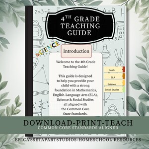 4th Grade Homeschool Curriculum | Teaching Guide Bundle | Homeschool Lesson Plans PDF