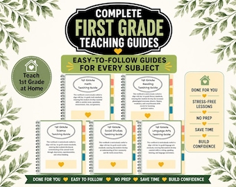 Complete First Grade Teaching Guides Bundle | Homeschool Curriculum Planner | 1st Grade Teaching resource