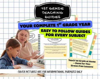 Homeschool Teaching Guide | 1st Grade Homeschool Curriculum Bundle | Guided Teaching lessons | All Core Subjects | Print & Go