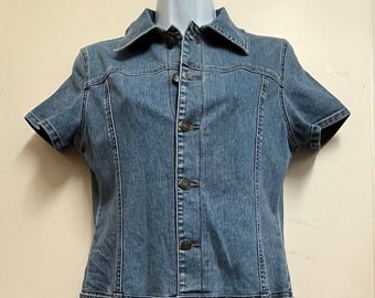 Y2K Vintage Firhine Denim Dress Pockets & Removable Belt Size L