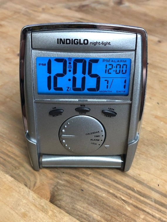 Vintage TIMEX Flip Top Travel Alarm Clock Blue Indiglo Night Etsy
