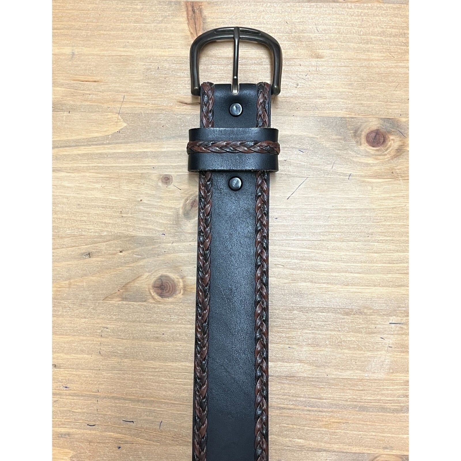 Bundle Lot of 2 Vintage Leather Belts 30-32 display picture 1