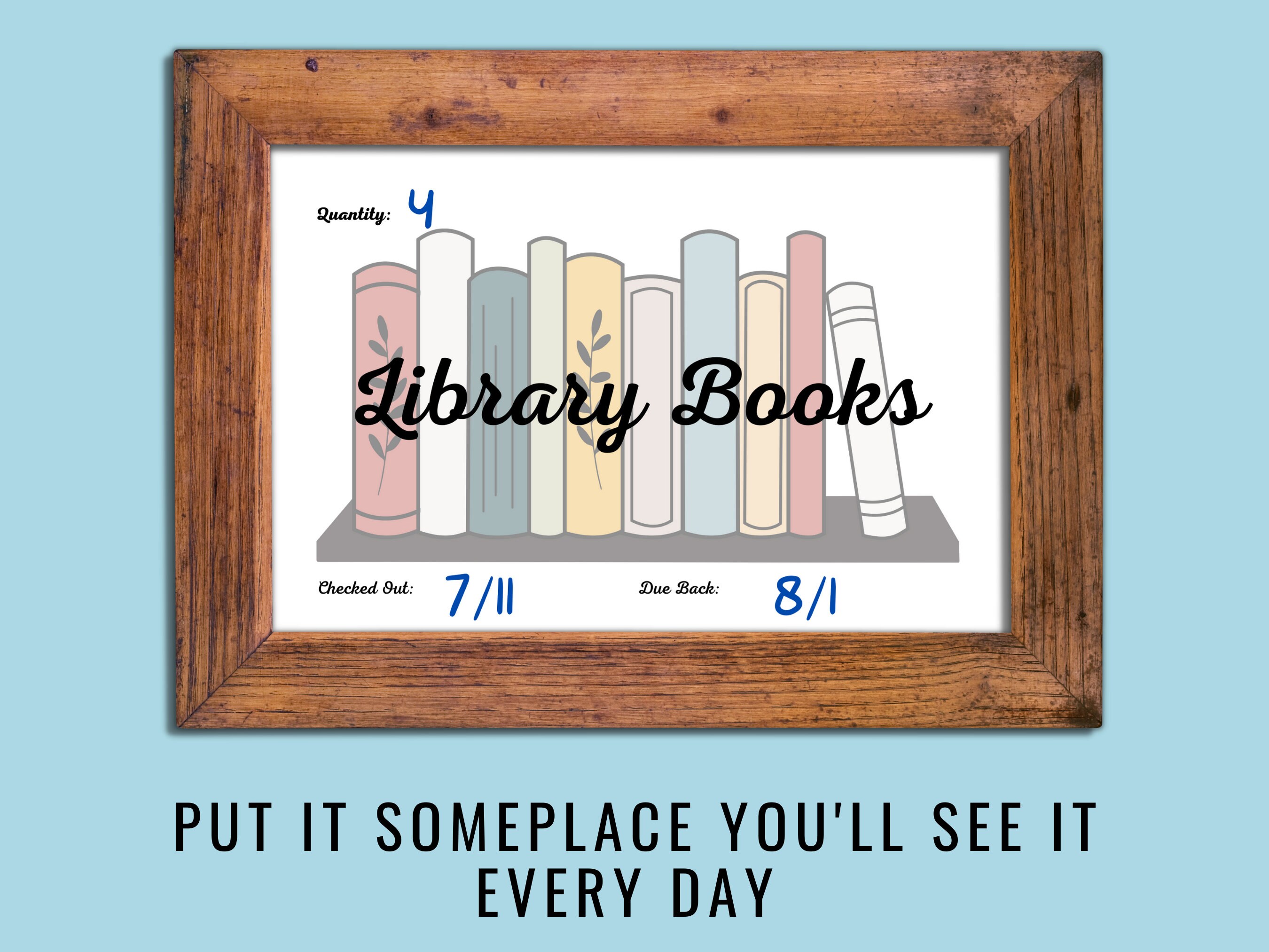Printable Library Book Reminder Homeschool Tools Daily Reminder ...