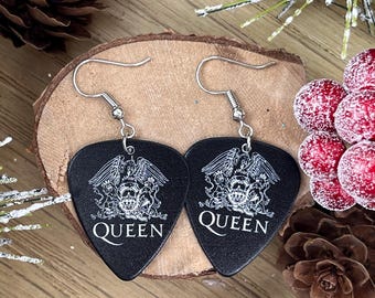 Queen Guitar Pick Earrings