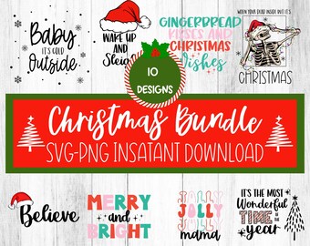 Christmas SVG Bundle, Christmas SVG, Merry Christmas SVG, Christmas Ornaments svg, Winter svg, Santa svg, Funny Christmas Bundle svg Cricut