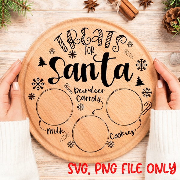 Cookies for Santa Tray SVG, Cookies for Santa Plate SVG, Dear Santa Tray SVG, Treats for Santa svg, Cookies for Santa png, Santa Plate png
