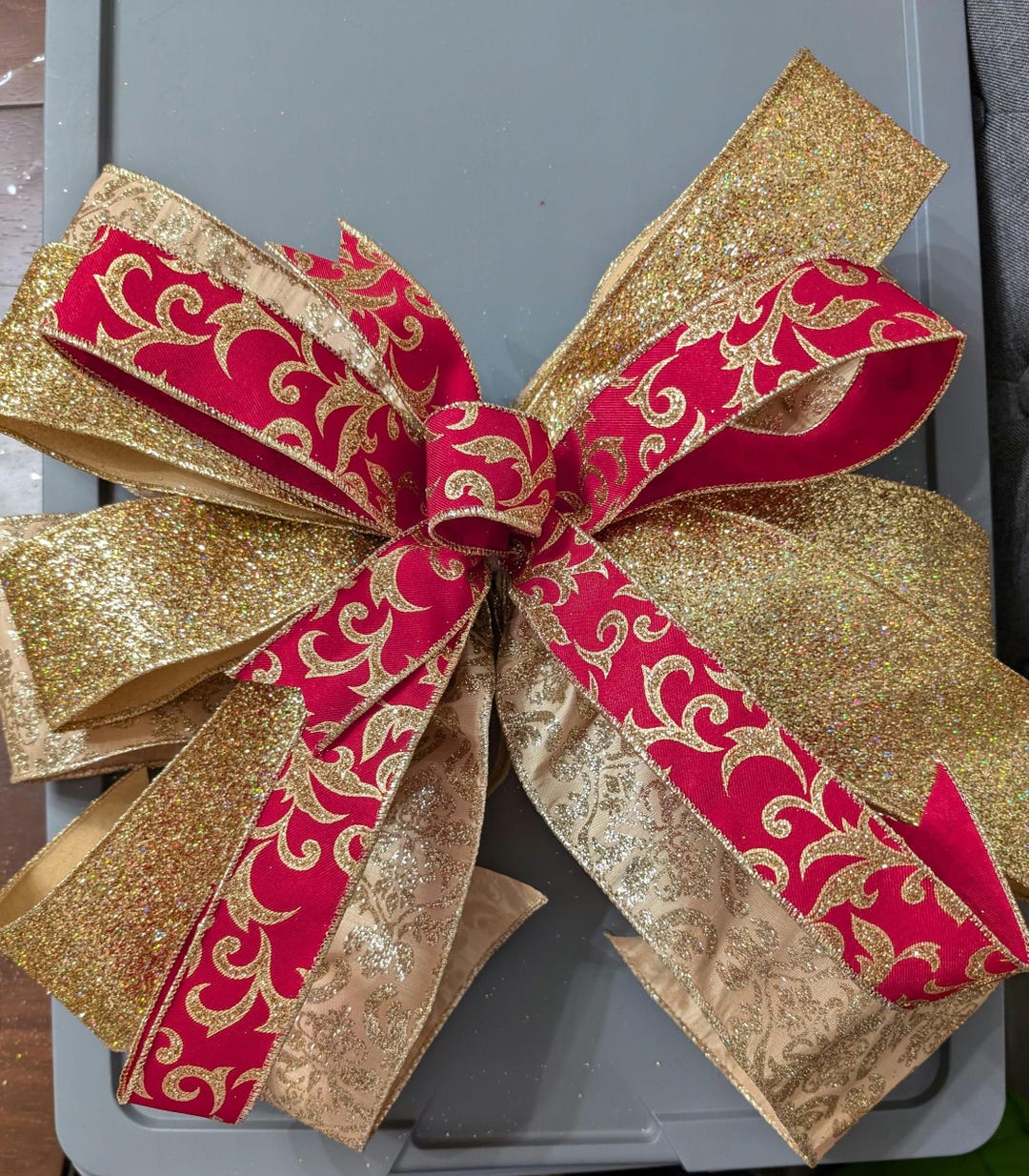 Elegant Christmas Tree Topper Bow Vintageinspired Tree Topper Bow