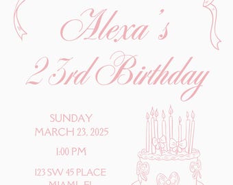 Coquette Birthday Invitation Template