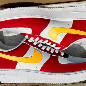 Custom KC Red & Gold Air Force 1's