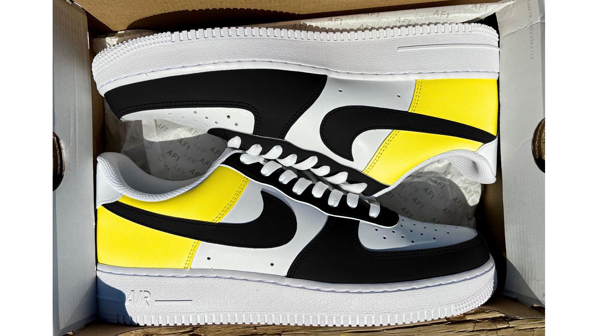 yellow and black custom air force 1