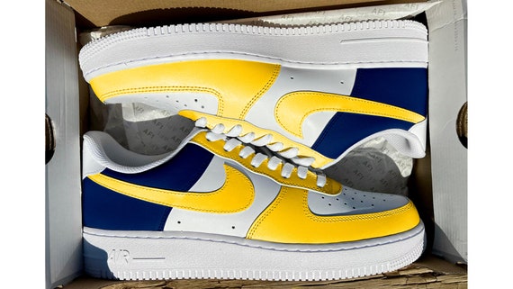 Custom LAR Half Blue & Yellow Air Force 1