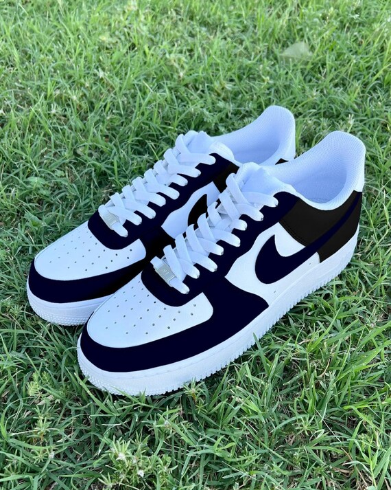 black and blue air force 1 custom