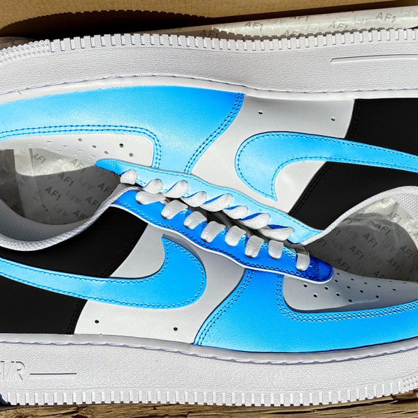 Custom Half Black & Pale Blue Air Force 1's