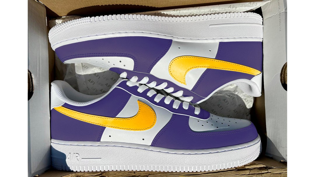 Custom MIN Purple Gold Air Force 1's