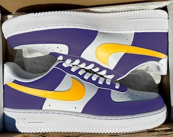 Custom MIN Purple & Gold Air Force 1's
