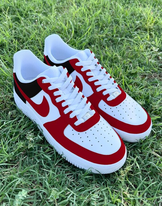Custom Half Black & Red Air Force 1 display picture 1