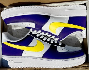 Custom Purple & Yellow Air Force 1's