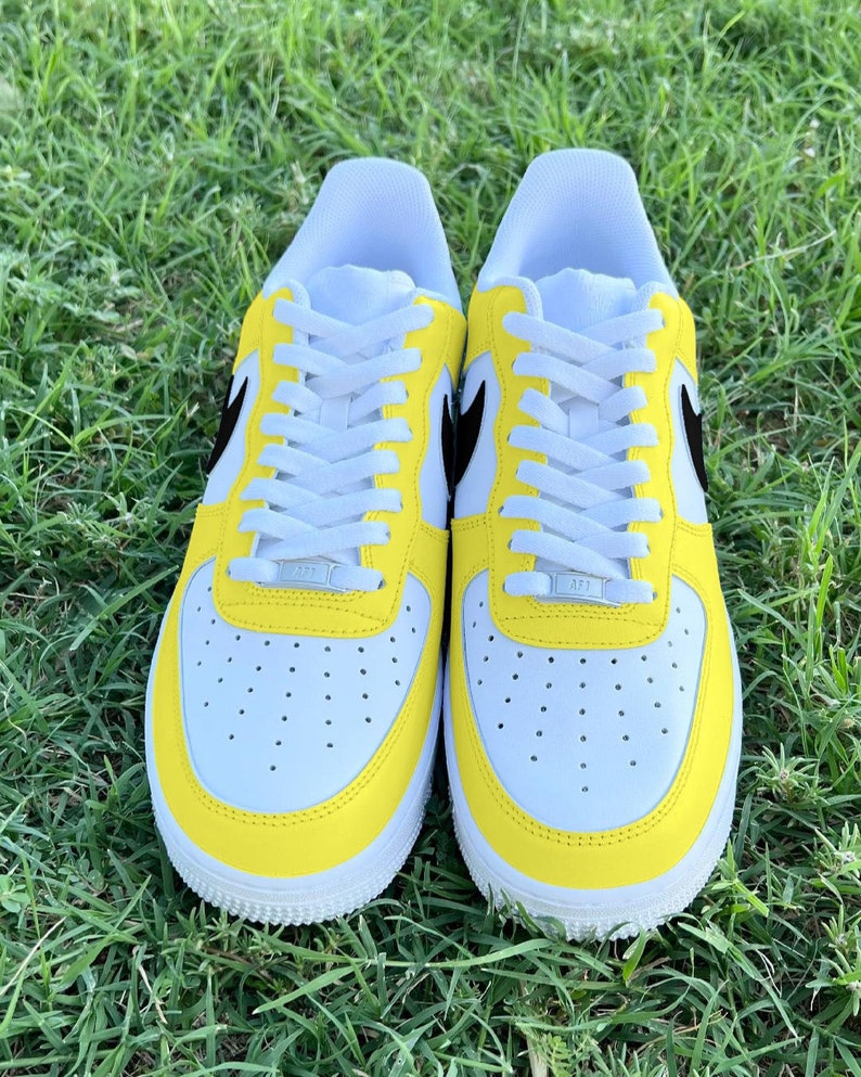 Custom Pale Yellow & Black Air Force 1's Etsy