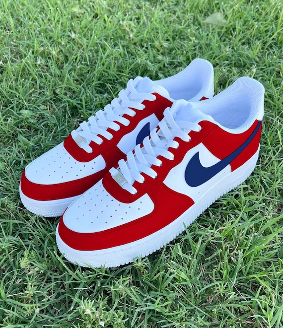 Custom BUF Red & Royal Blue Air Force 1 display picture 3