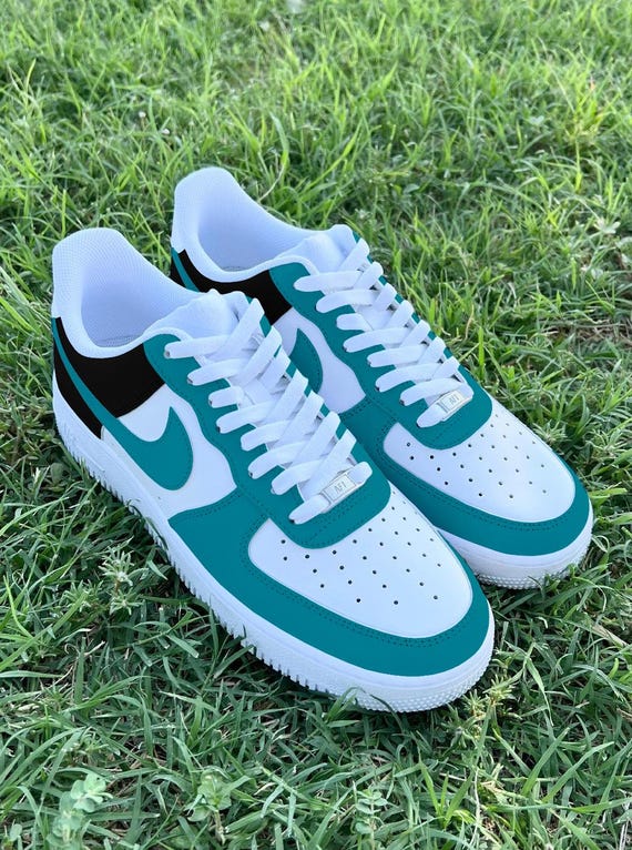 Custom JAX Half Black & Teal Air Force 1 display picture 1