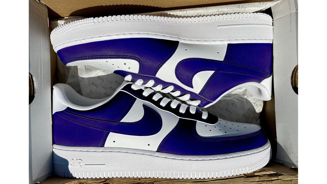 purple and white air forces