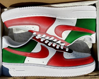 Custom Green & Red Air Force 1 display picture 2