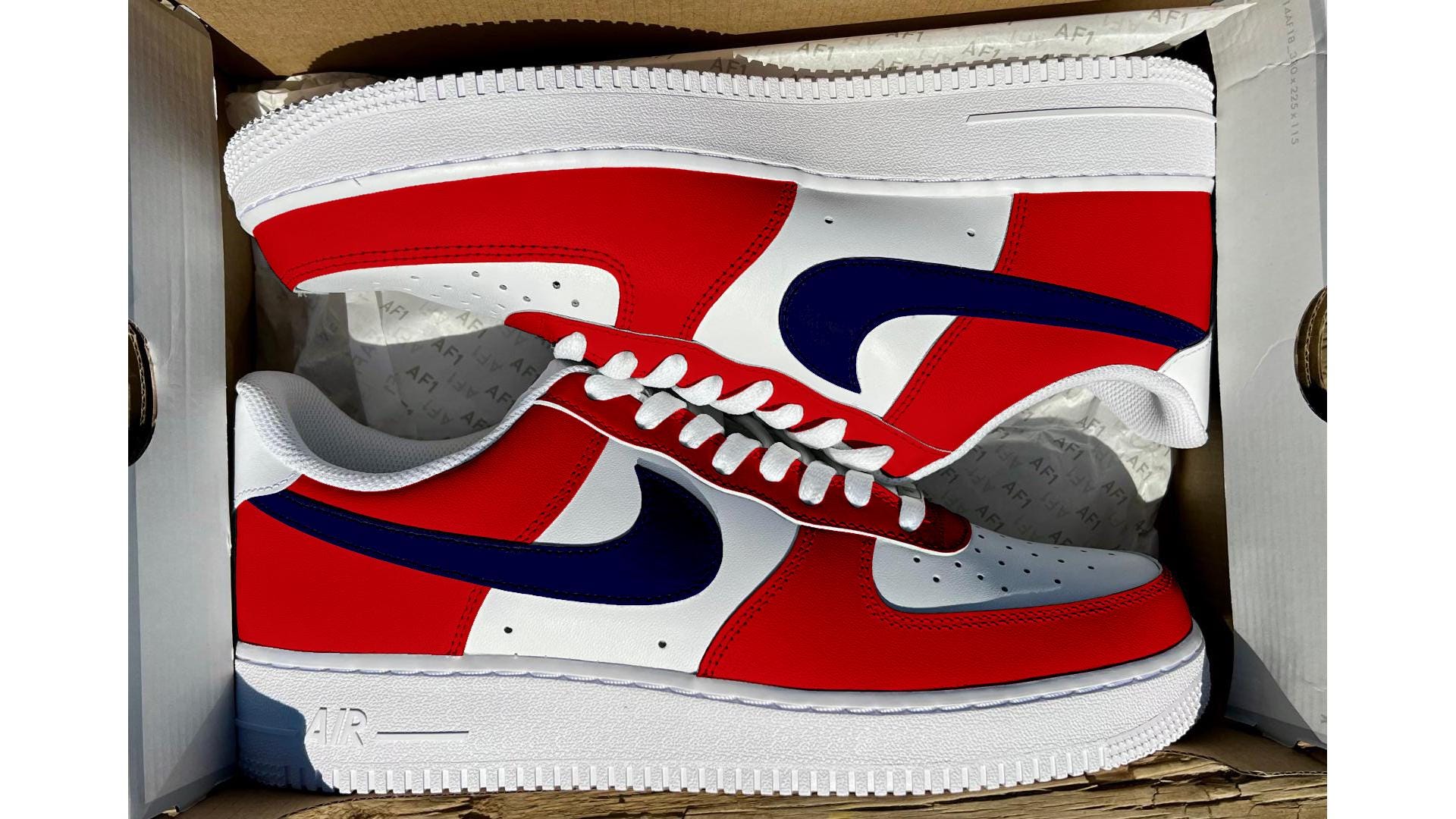 nike air force 1 red and white and blue