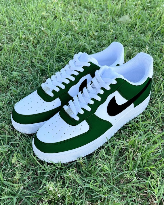 Custom Green & Black Air Force 1 display picture 1
