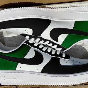 air force ones green and black
