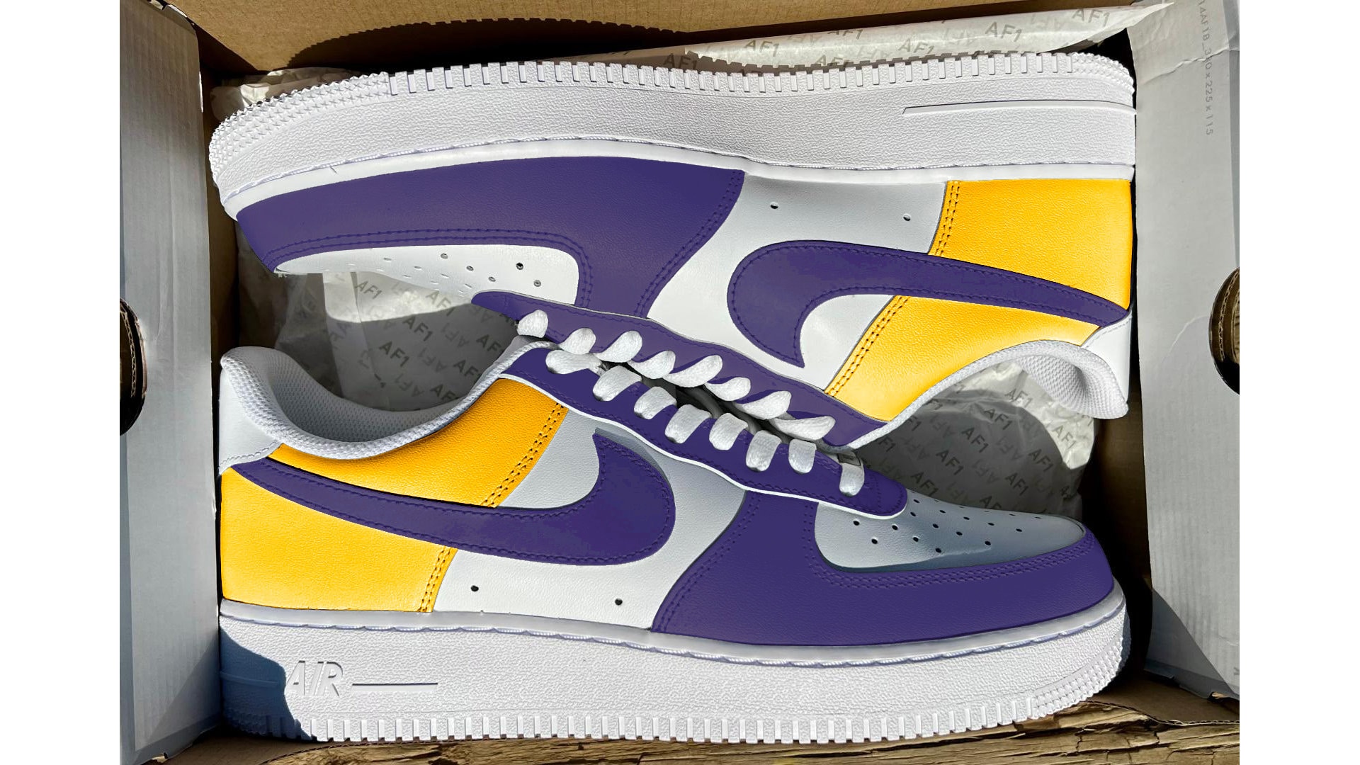 Custom MIN Half Gold & Purple Air Force 1