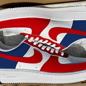 Custom BUF Half Red Royal Blue Air Force 1 s Etsy UK