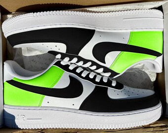 air force 1 black and lime green