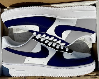 Custom DAL Half Silver & Blue Air Force 1's