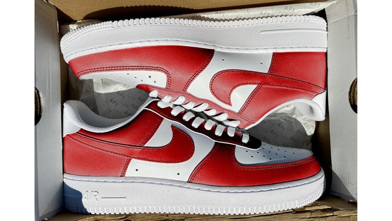 Nike Air Force 1 Low Red Black Paint Drip Custom NWT -  Finland