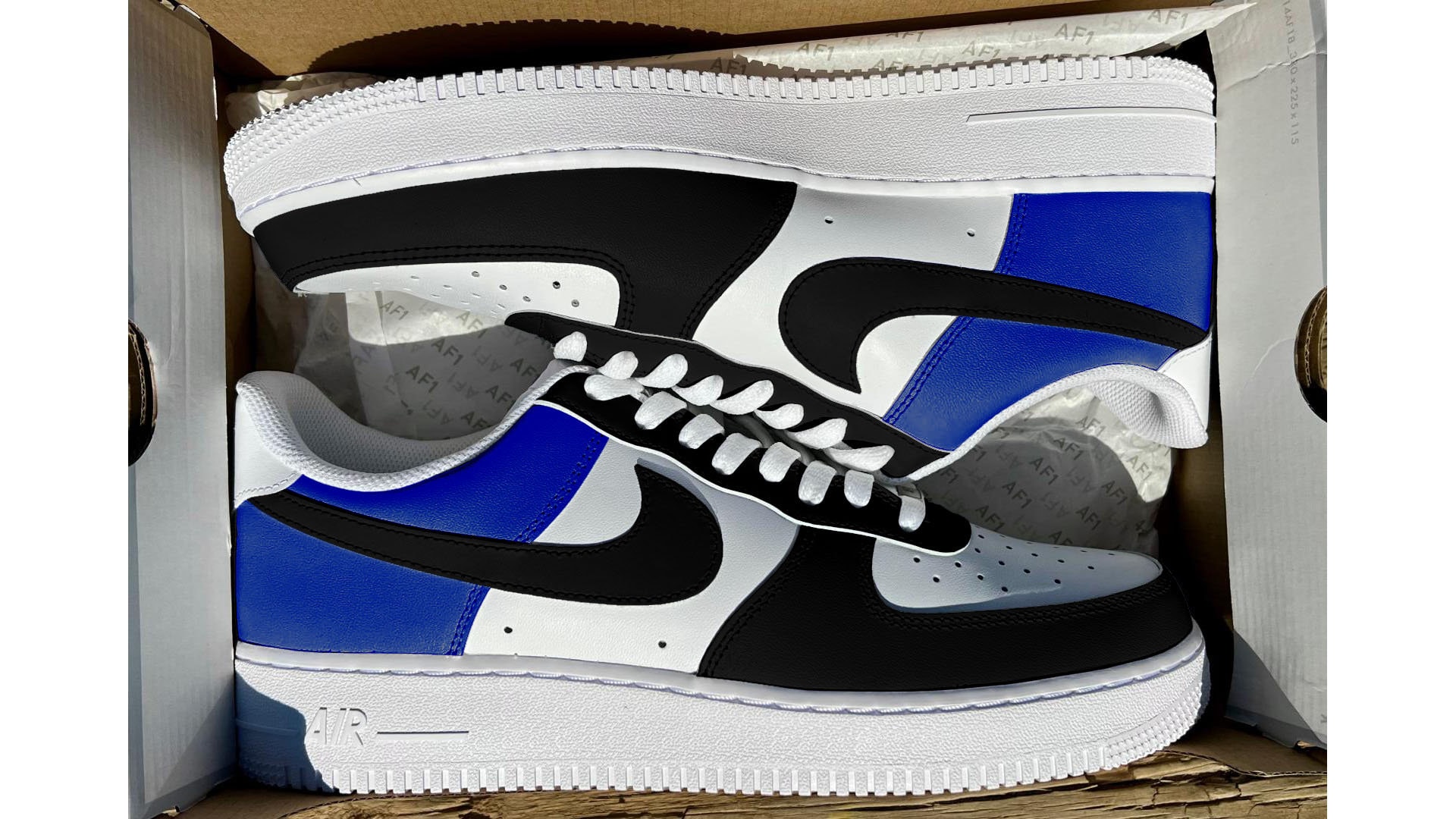 Custom Half Blue & Black Air Force 1's - Etsy
