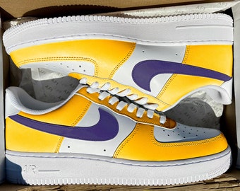 Custom MIN Gold & Purple Air Force 1's