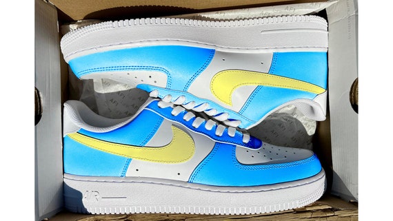 Custom Pale Blue & Pale Yellow Air Force 1