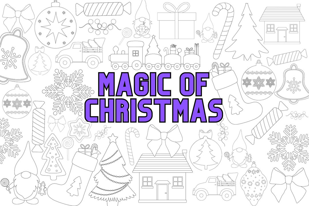 MAGIC OF CHRISTMAS Giant Coloring Poster Table Cover - Etsy