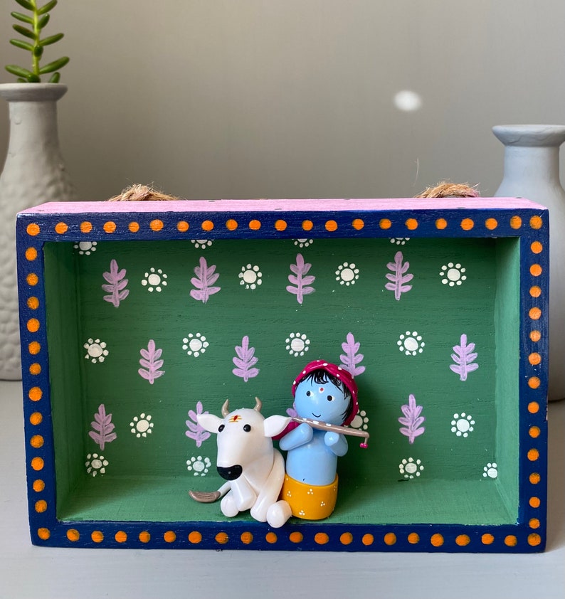Krishna - Handpainted Clay Art Wall Frame 14