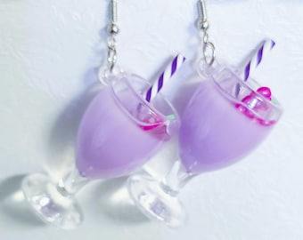Mini Drink Earrings Fun Kawaii Beverage Dangle Jewelry Handmade