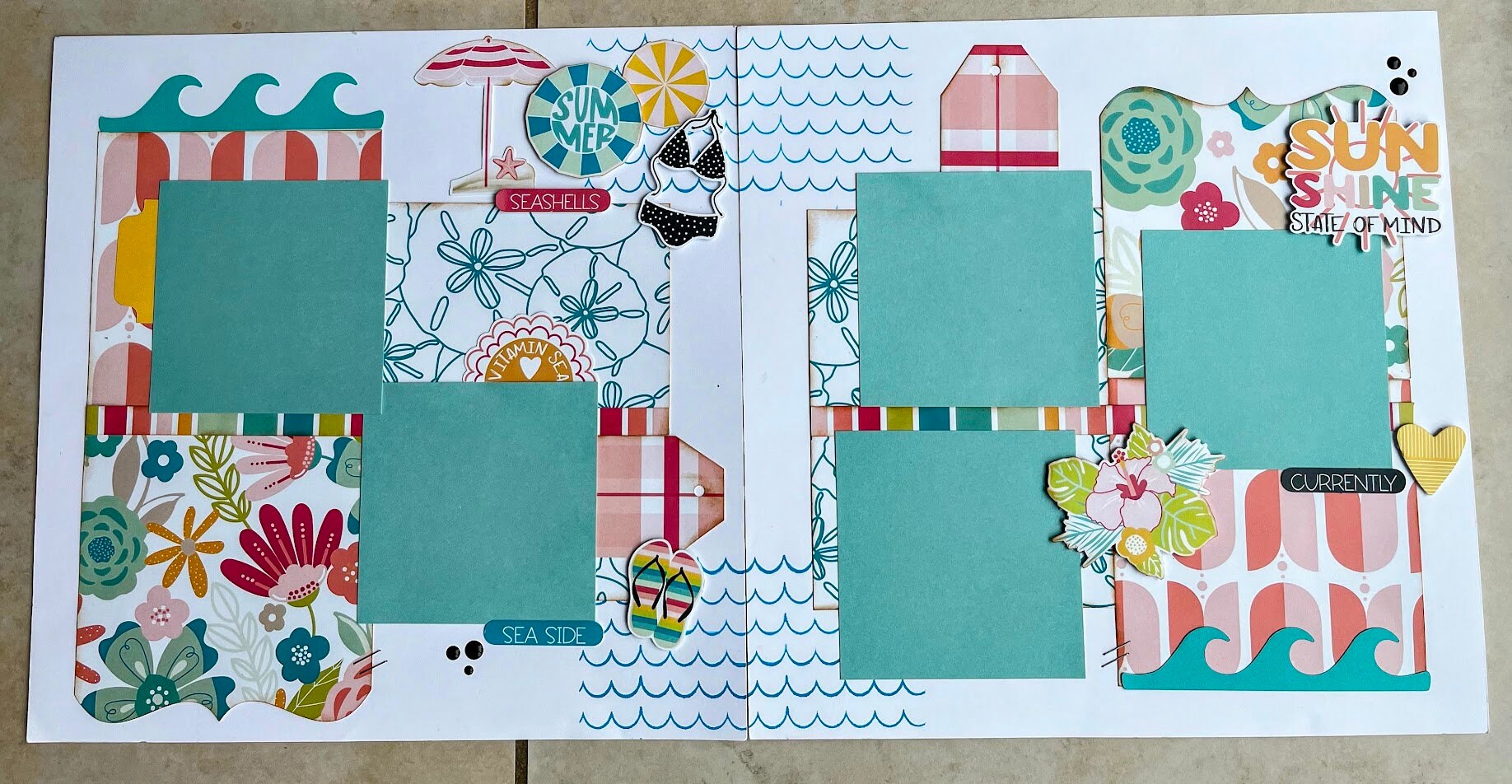 Hey Summer 4 Page Scrapbook Kit - Etsy