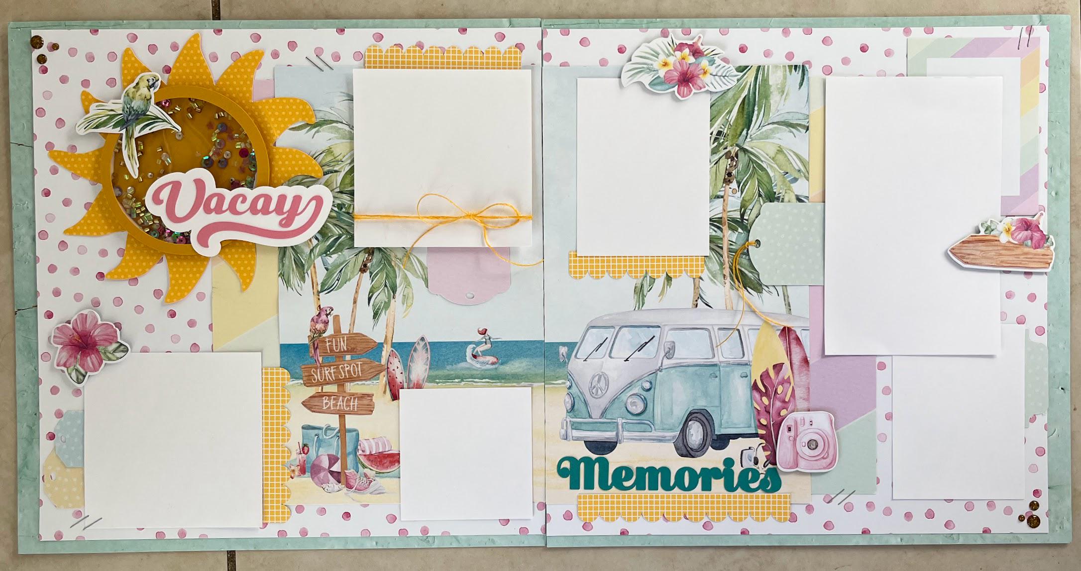 Carribean Florida Vacation Scrapbook 4 Page Kit With Shaker - Etsy