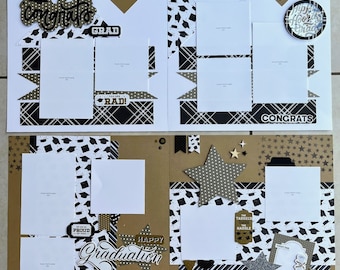 Graduation 4 page Scrapbook Kit with shaker, pre-cut