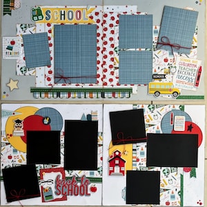 Kit de álbum de recortes de 4 páginas para la vuelta al cole (precortado)