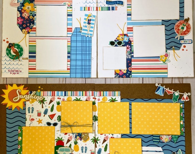 Pool Summer Beach 4 Page Scrapbook Kit Pre-cut - Etsy