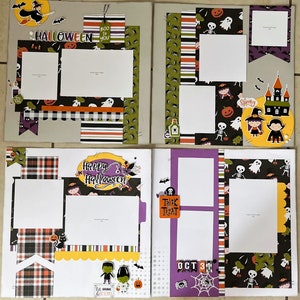 Halloween 4 page Scrapbook Kit Pre Cut or Assembled