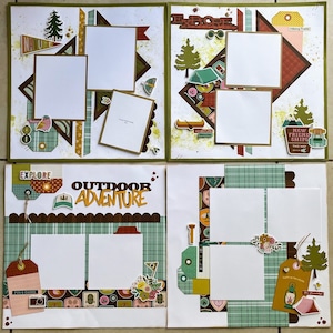 Snails and Trails CAMP Outdoors 4 -page Scrapbook Kit, pre-cut