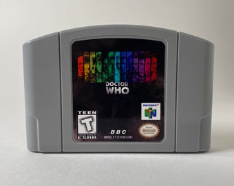 Custom N64 - Doctor Who - Nintendo 64 Video Game Cartridge, Award Winning TV Show Parody Display Item With or Without Stand