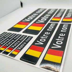 Pack x12 Stickers Stickers first name bike MTB Belgium Belgian black flag helmet personalized high quality fast delivery image 4